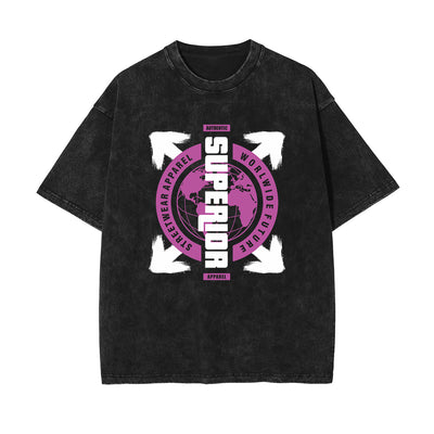Urban Streetwear Stone Wash Graphic Tee-INNBLAC