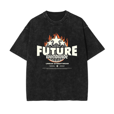 Urban Streetwear Stone Wash Graphic Tee-INNBLAC