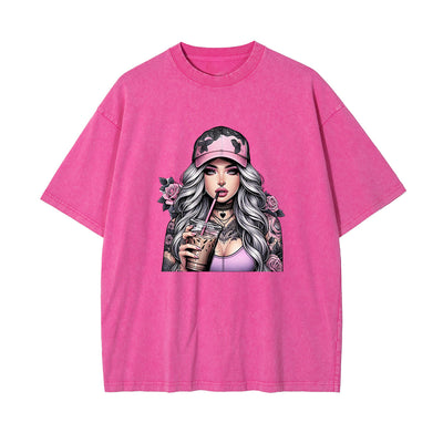 Tattoo Girl Animes Graphic T Shirt-INNBLAC