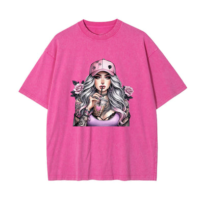 Tattoo Girl Animes Graphic T Shirt-INNBLAC