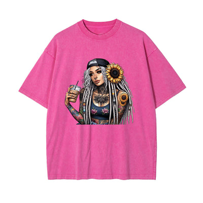 Tattoo Girl Animes Graphic T Shirt-INNBLAC