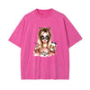 Stylish Lady With Coffee Graphic Tee-INNBLAC