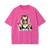 Stylish Lady With Coffee Graphic Tee-INNBLAC
