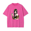 Stylish Lady With Coffee Graphic Tee-INNBLAC