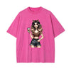Stylish Lady With Coffee Graphic Tee-INNBLAC