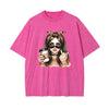 Stylish Lady With Coffee Graphic Tee-INNBLAC