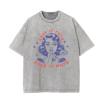 Retro Lady Quotes Graphic Tee-INNBLAC