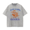 Retro Lady Reading Graphic Tee-INNBLAC