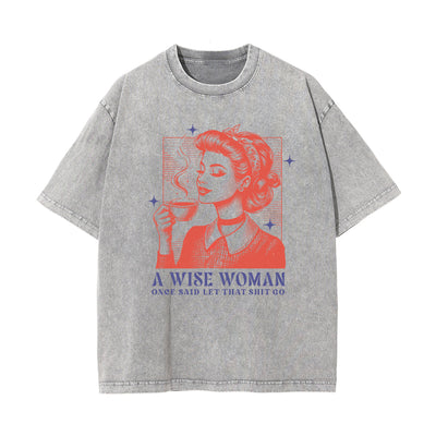 Retro Lady Quotes Graphic Tee-INNBLAC