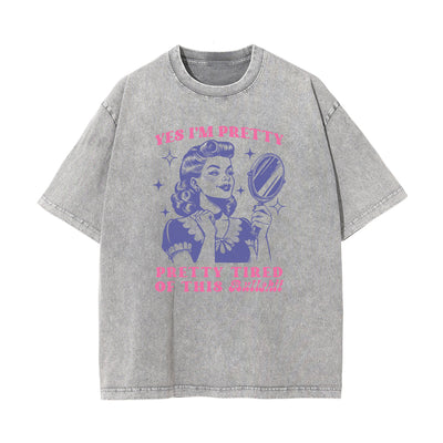 Retro Lady Quotes Graphic Tee-INNBLAC