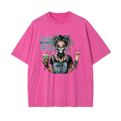 Gothic Girl Stone Wash Graphic Tee-INNBLAC